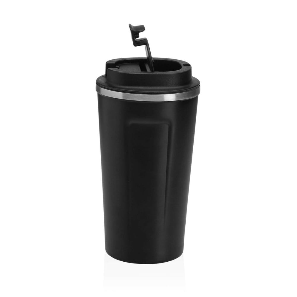 Glas mit Deckel Versa Schwarz Stahl Polypropylen 510 ml