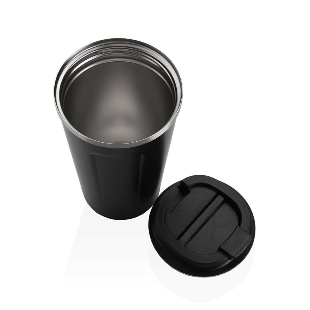 Glas mit Deckel Versa Schwarz Stahl Polypropylen 510 ml