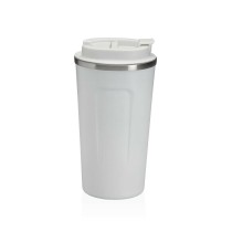 Glas mit Deckel Versa Weiß Stahl Polypropylen 510 ml