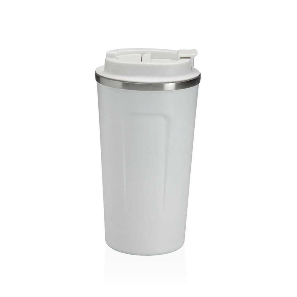 Glas mit Deckel Versa Weiß Stahl Polypropylen 510 ml