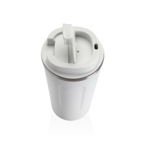 Glass with Lid Versa White Steel polypropylene 510 ml