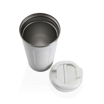 Glass with Lid Versa White Steel polypropylene 510 ml