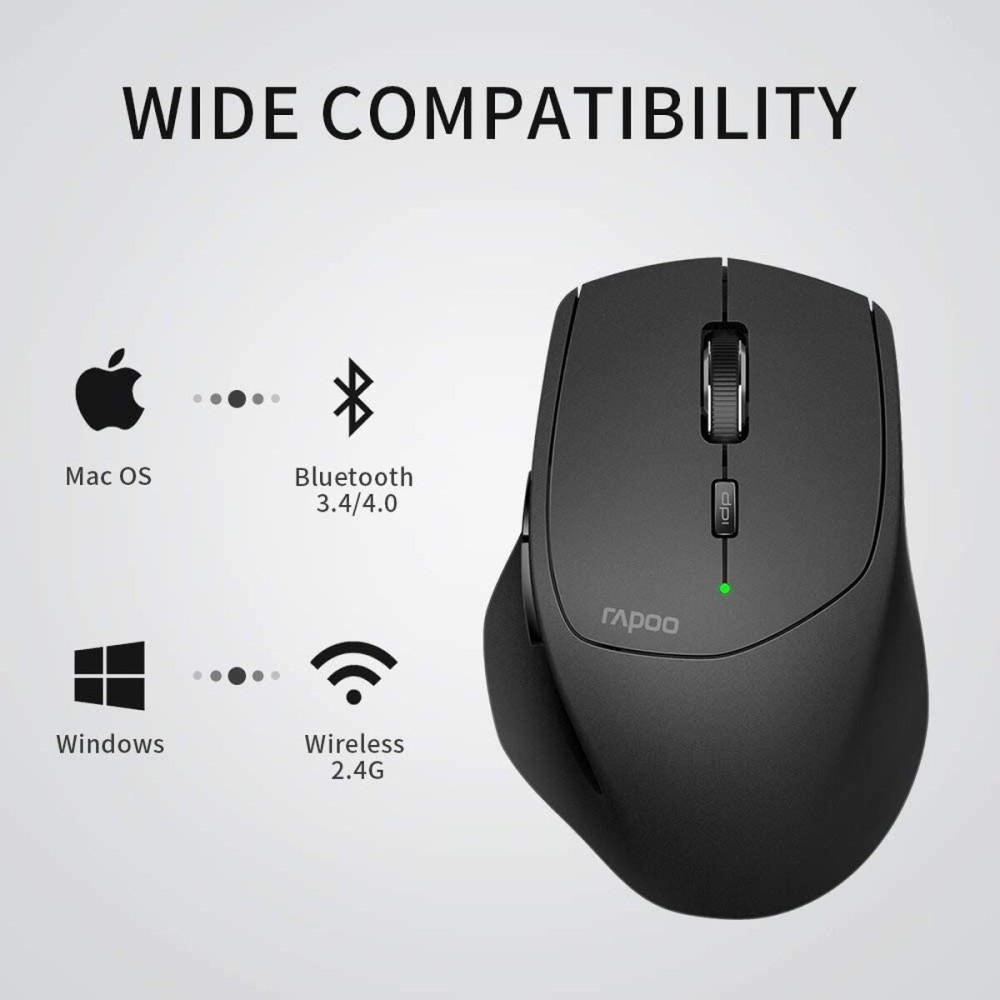 Mouse Rapoo Black Green 1600 dpi