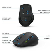 Mouse Rapoo Black Green 1600 dpi