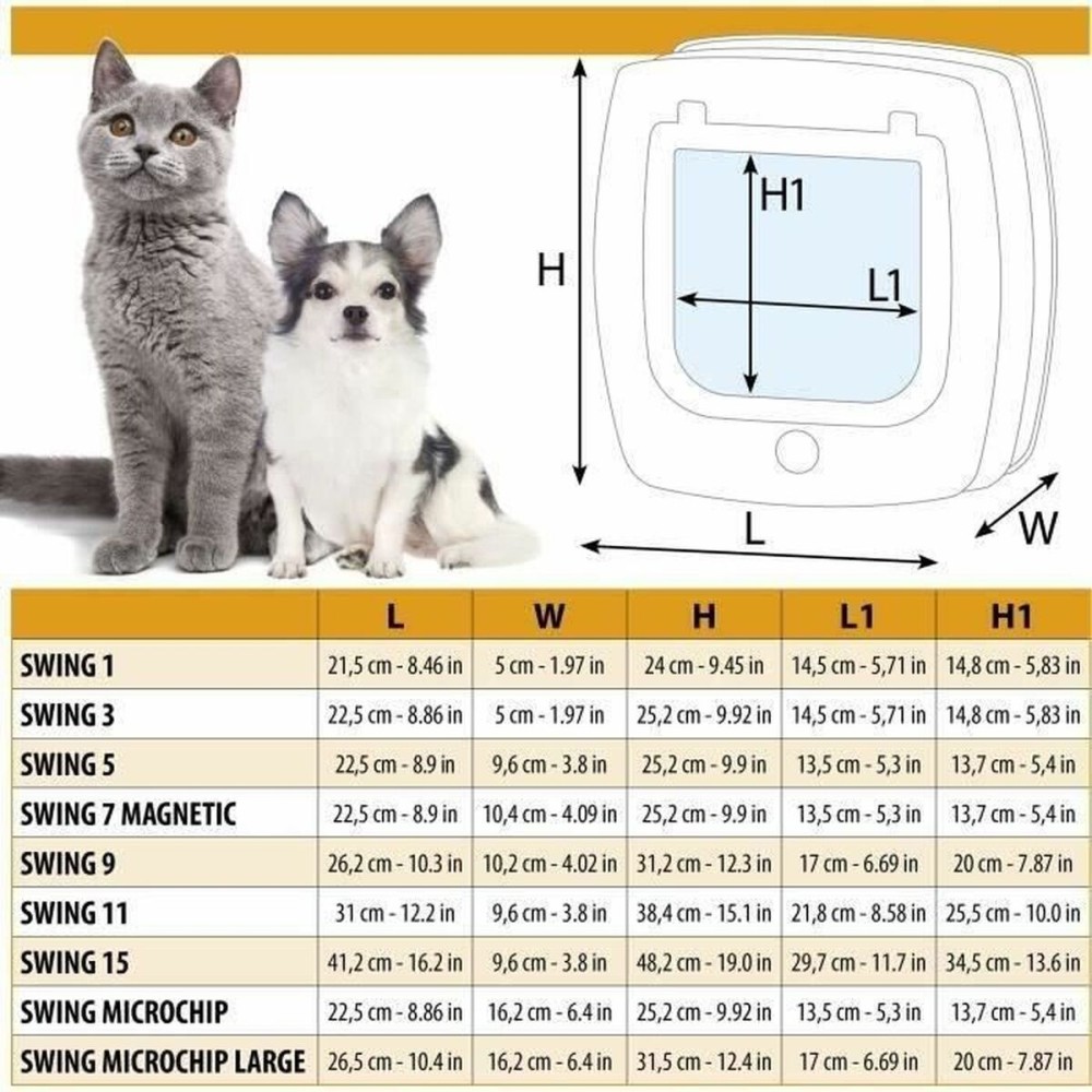 Cat Flap Ferplast Grey Plastic
