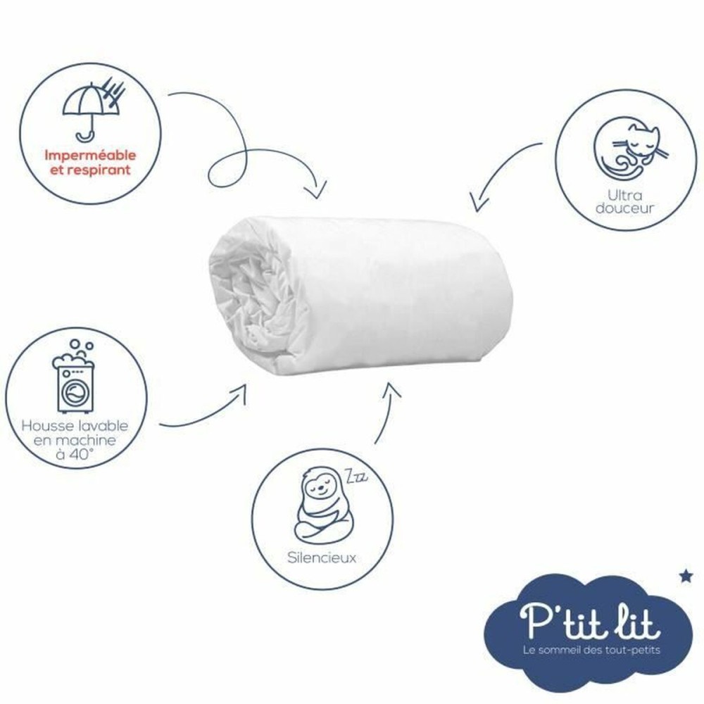 Cot protector P'TIT LIT 70 x 140 cm White 25 Pieces (25 Units)