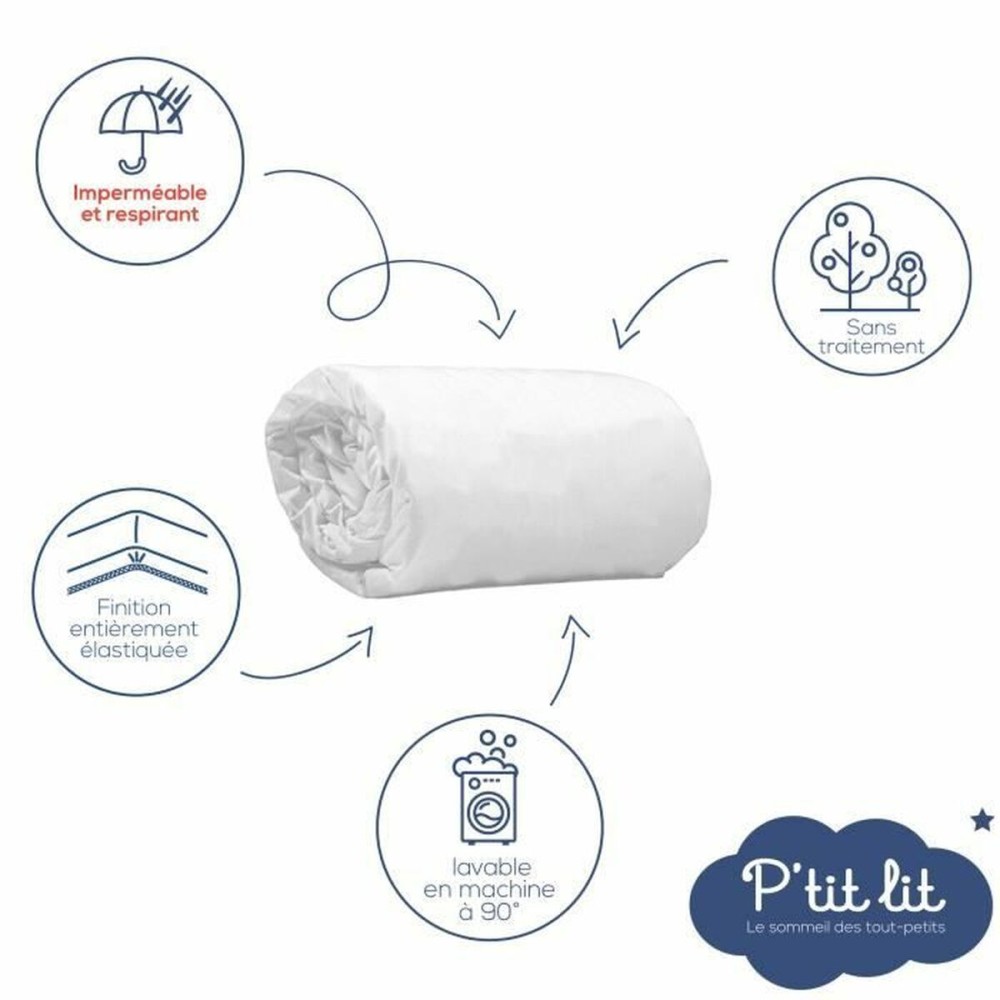 Cot protector P'TIT LIT 70 x 140 cm White 25 Pieces (25 Units)