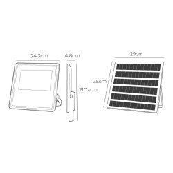 Flutlicht EDM 31858 Slim 200 W 1800 Lm Solar (6500 K)