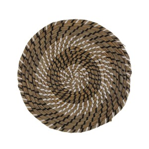Dessous de plat Versa Blanc Noir Textile Jacinthe d'eau 38 cm