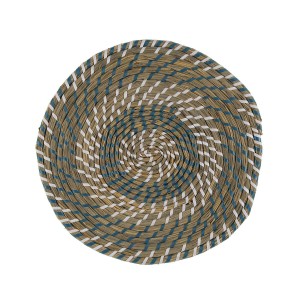 Untersetzer Versa Blau Weiß Textil Wasserhyazinthe 38 cm