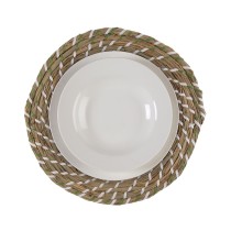 Untersetzer Versa Weiß grün Textil Wasserhyazinthe 38 cm