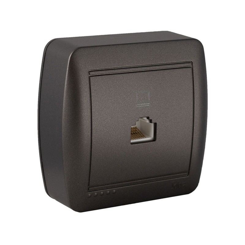 Prise téléphone et ADSL Solera Mural Graphite RJ45