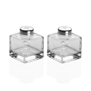 Salt and Pepper Shakers Versa Metal Crystal