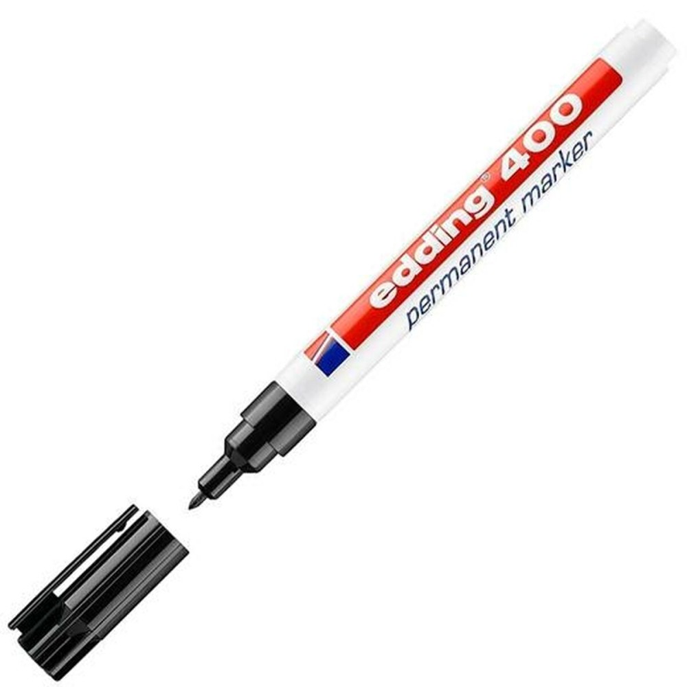 Marqueur permanent Edding 400-01 Noir 1 mm (10 Unités)