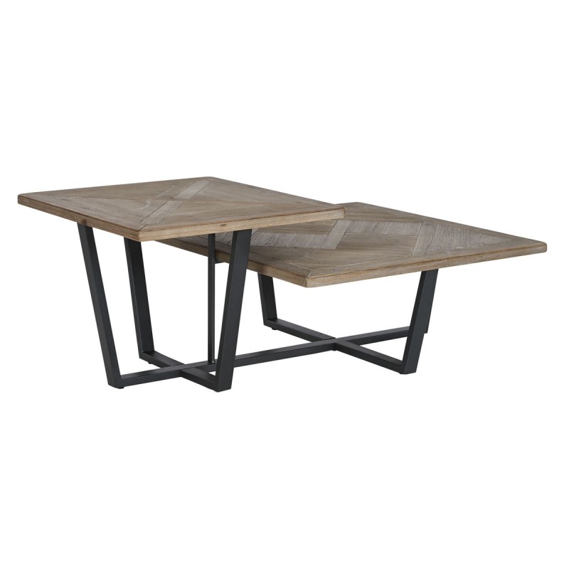 Table Basse Home ESPRIT Noir Naturel Métal Bois d'épicéa 118 x 78 x 45 cm