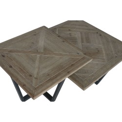 Centre Table Home ESPRIT Black Natural Metal Fir wood 118 x 78 x 45 cm