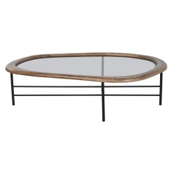 Centre Table Home ESPRIT Brown Black Crystal Fir wood 120 x 69 x 33 cm