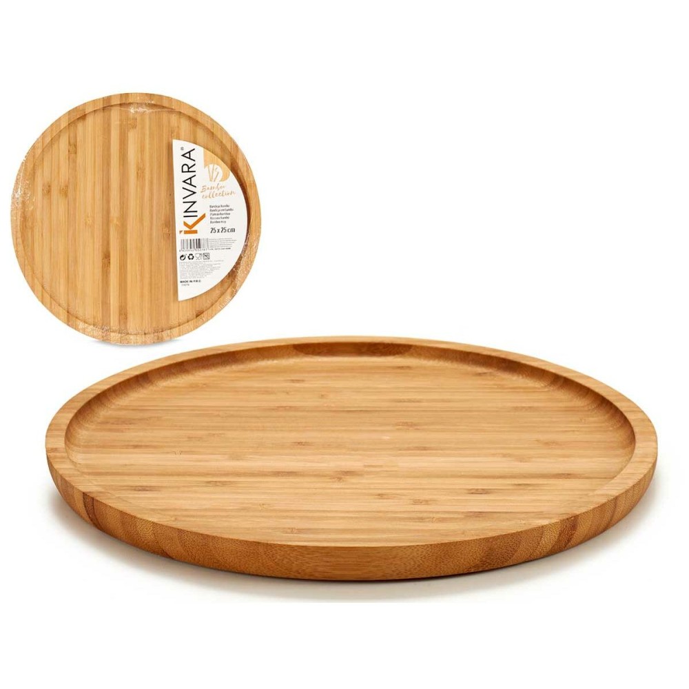 Tablett für Snacks Kinvara JWKW-3711-1 Braun 25 x 1,5 x 25 cm 24,7 x 1,5 x 24,7 cm (12 Stück)