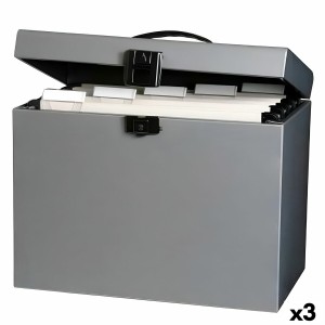 Datei-Box Oxford Class n Go Grau A4 29,5 x 37 x 22 cm (3 Stück)