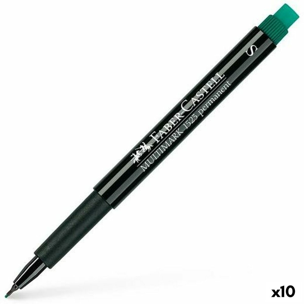 Permanent marker Faber-Castell Multimark 1523 S Green (10 Units)