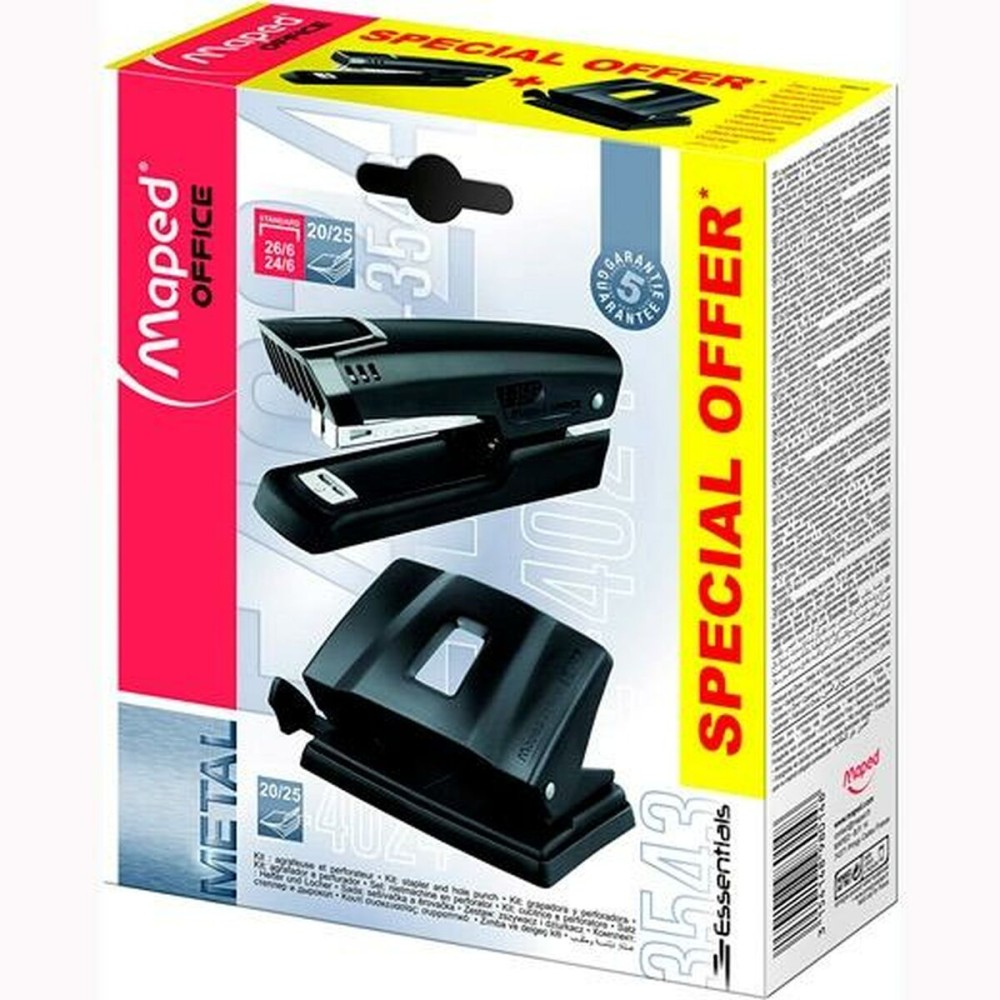 Satz Maped 3543 Essentials Schwarz Hefter Bohrer (16 Stück)