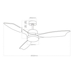 Deckenventilator mit Lampe EDM 33821 Báltico 20 W 2190 Lm