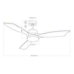 Deckenventilator mit Lampe EDM 33819 Báltico 20 W 2190 Lm Bunt