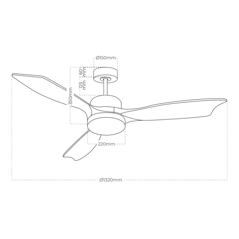 Ventilateur de Plafond avec Lumière EDM 33819 Báltico 20 W 2190 Lm