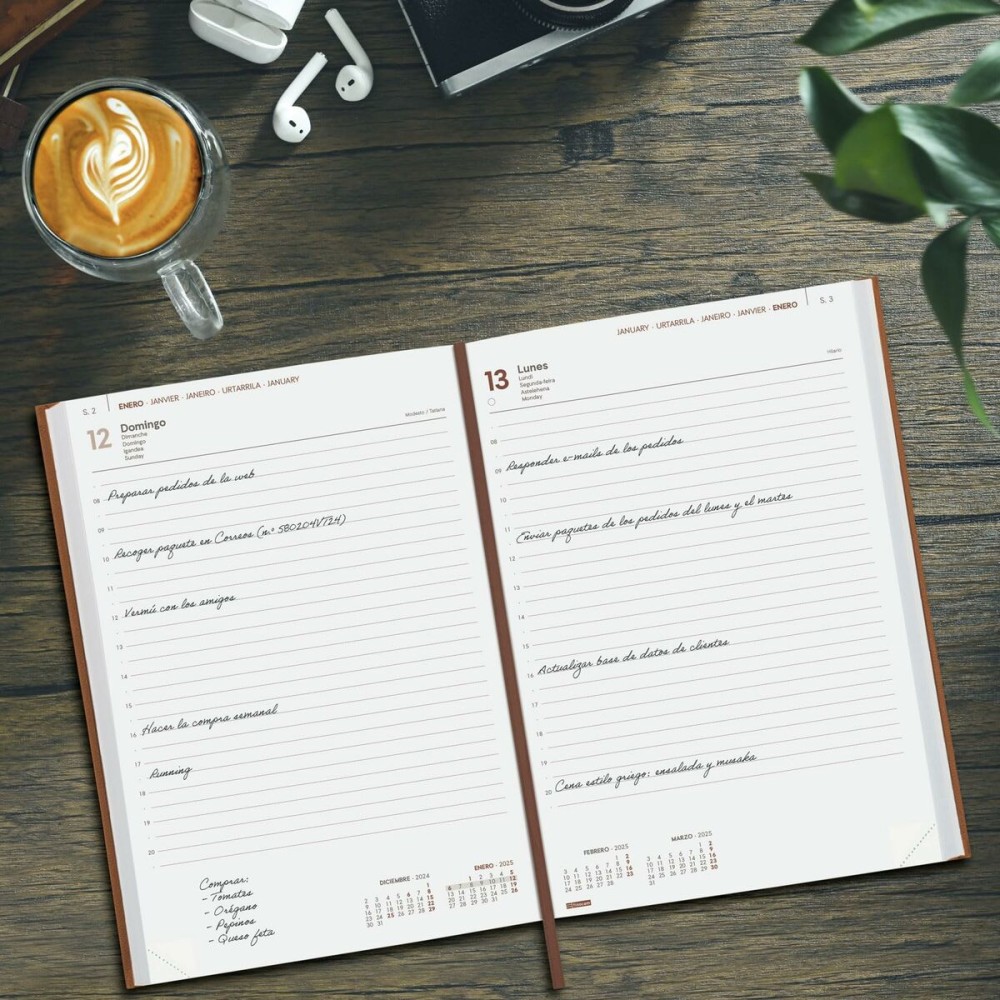 Diary Finocam DYNAMIC MILANO Y11 Brown 16,5 x 24 cm 2025