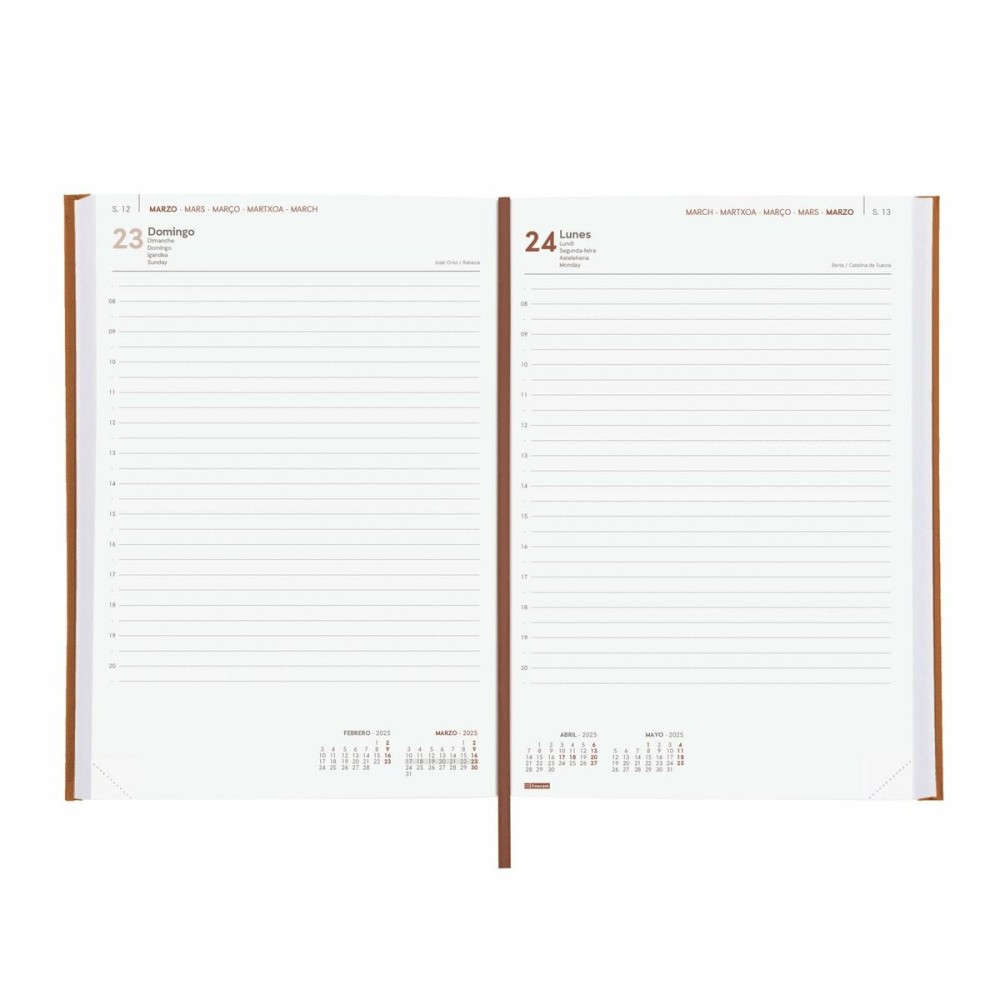 Diary Finocam DYNAMIC MILANO Y11 Brown 16,5 x 24 cm 2025