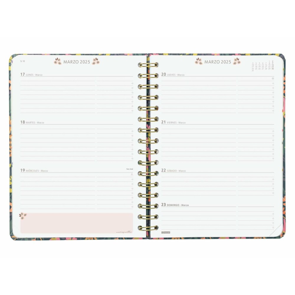 Tagesordnung Finocam Moniquilla A5 15,5 x 21,2 cm 2025 blumig
