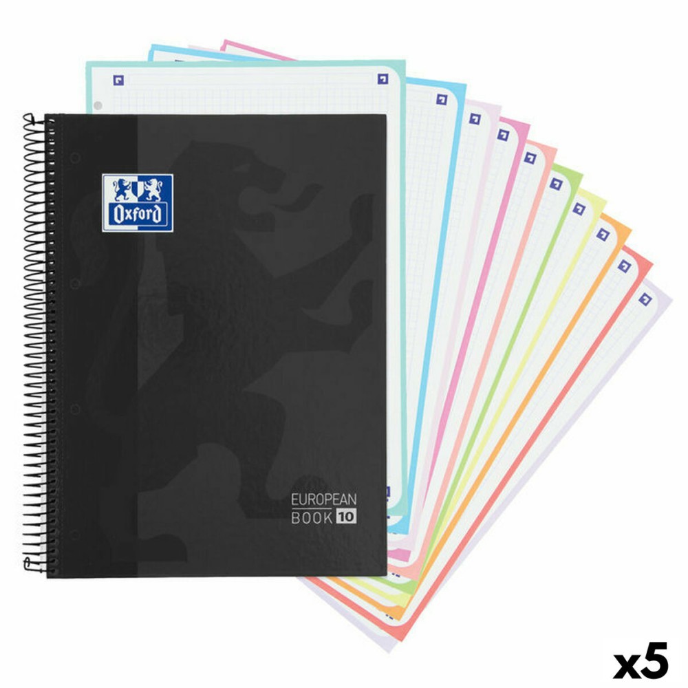 Notebook Oxford Europeanbook 10 School Classic Black A4 150 Sheets (5 Units)