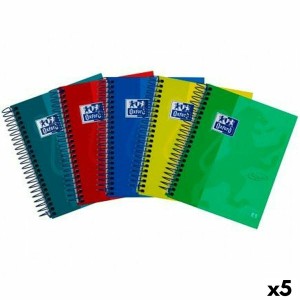 Notizbuch-Set Oxford European Book 4 Bunt 1/8 (5 Stück)