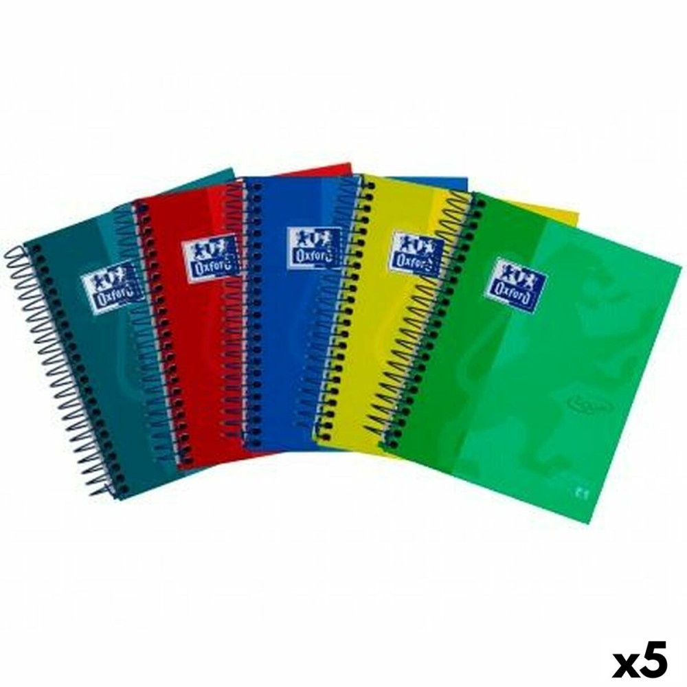 Notizbuch-Set Oxford European Book 4 Bunt 1/8 (5 Stück)