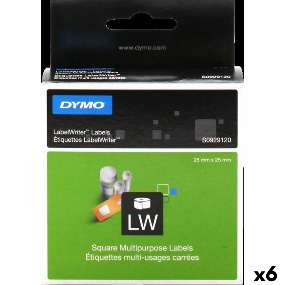 Ruban stratifié Dymo LabelWriter Blanc Etisuettes 25 x 25 mm (6 Unités)