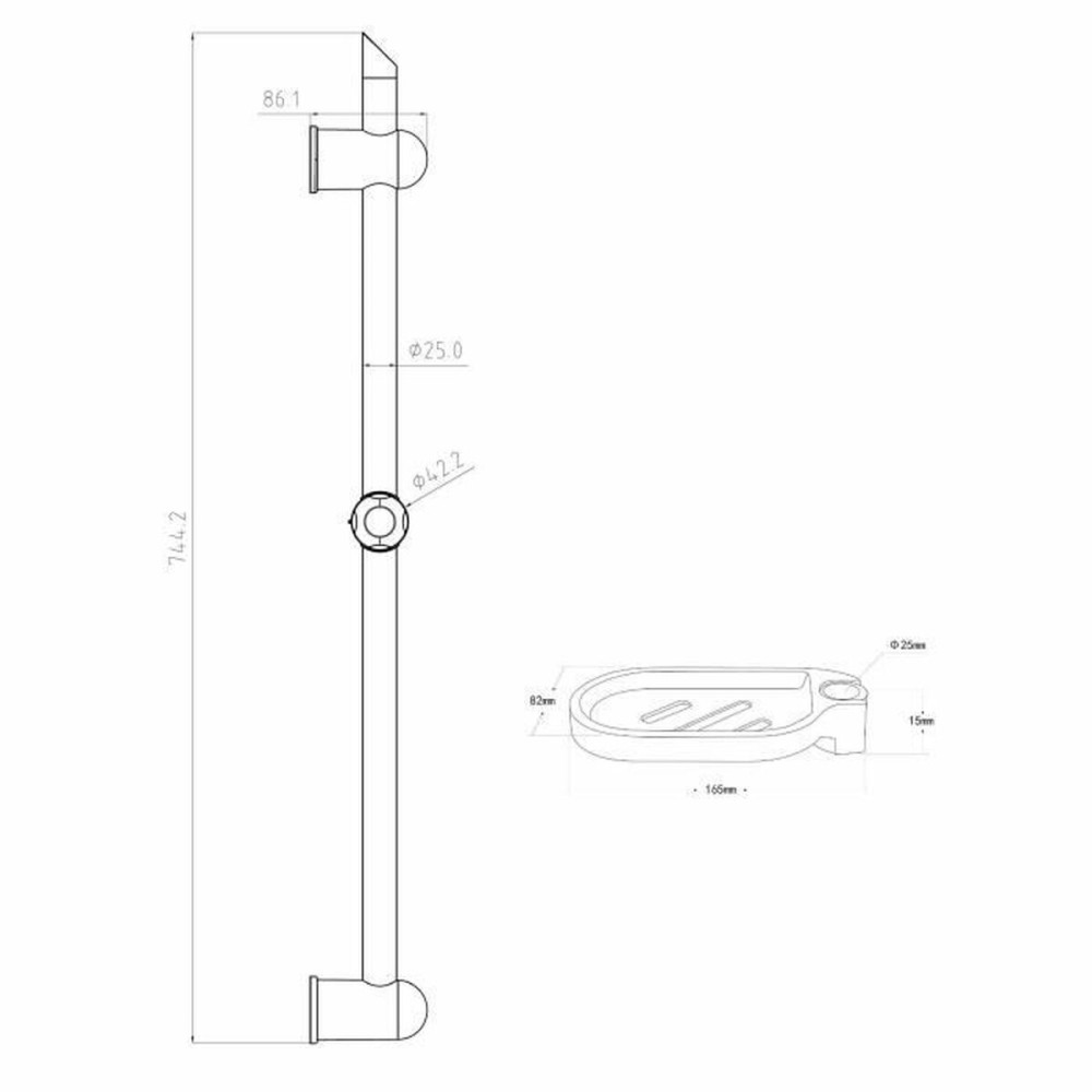 Shower rail Rousseau Stainless steel 60 cm