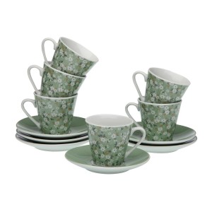 Kaffeservice Versa Porzellan Blomster 6 Stück