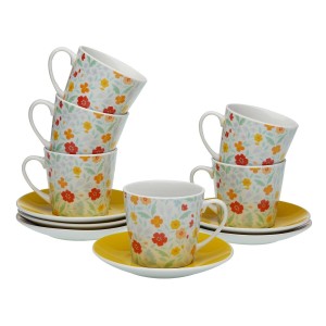 Teeset Versa Flandes Porzellan 9 x 14 x 14 cm 10,5 x 8 x 6 cm 14 x 14 x 2 cm 6 Stück