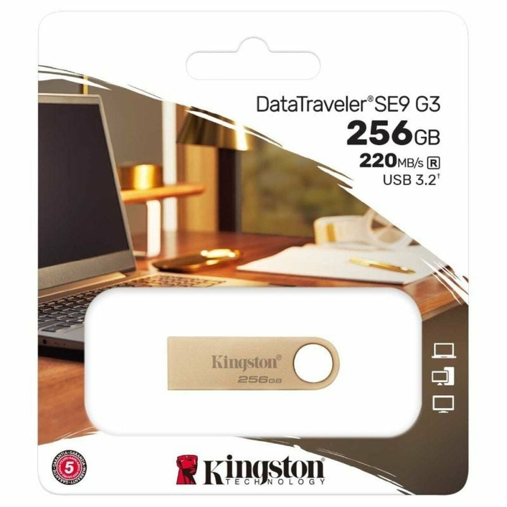 USB Pendrive Kingston DataTraveler SE9 G3 256 GB Gold