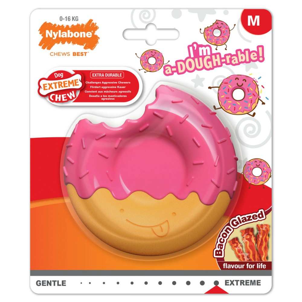 Jouet pour chien Nylabone Rose Bacon M