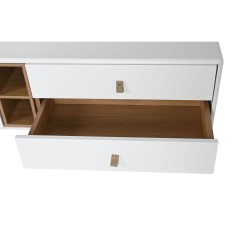 TV-Möbel Home ESPRIT Weiß natürlich Polypropylen Holz MDF 140 x 40 x 55 cm