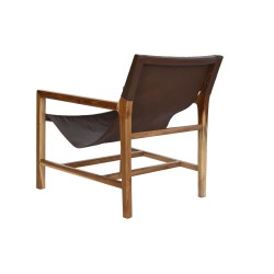 Armchair DKD Home Decor Natural Dark brown Teak 66 x 73 x 77 cm