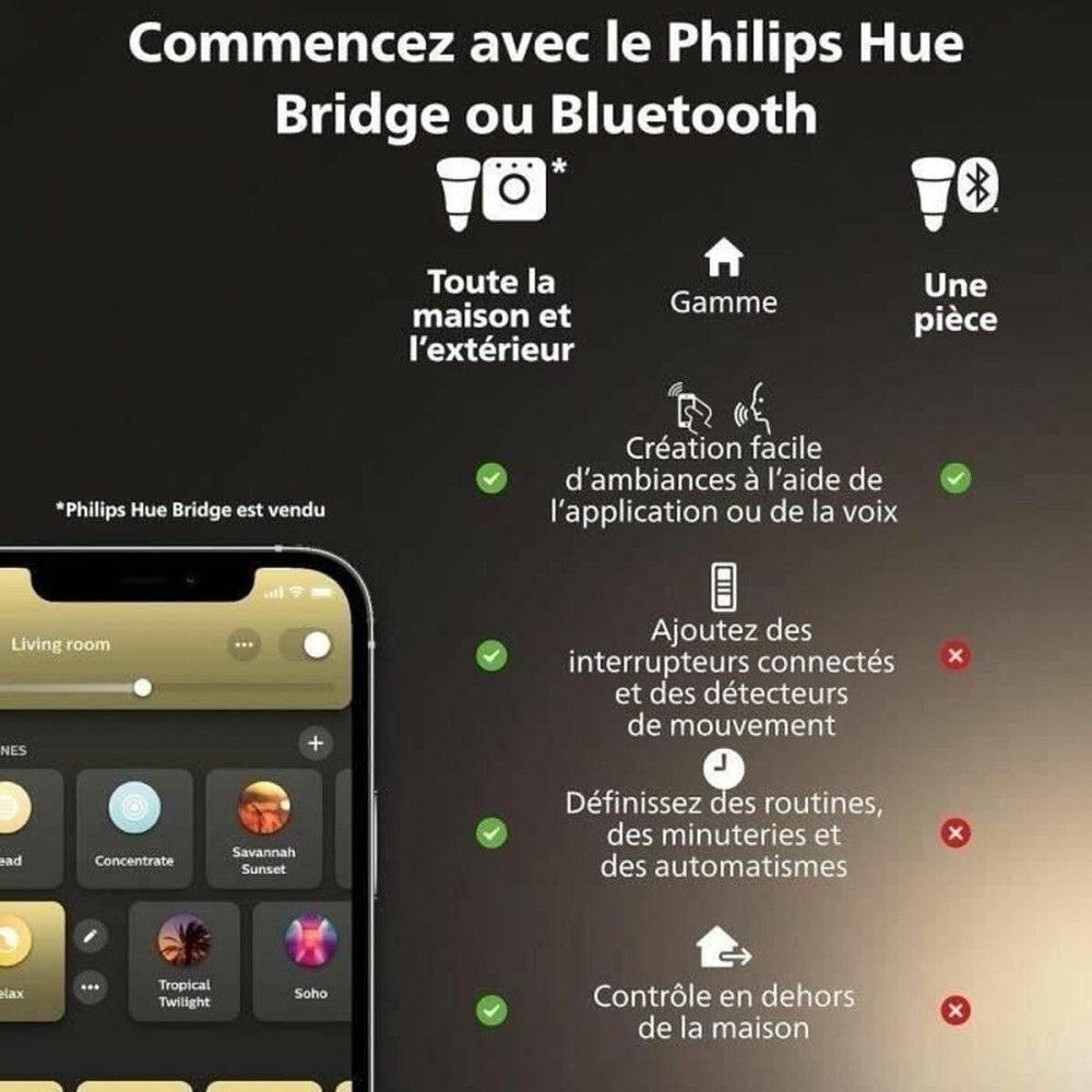 Lampe LED Philips Blanc G 400 lm 2 Unités (2200K) (6500 K)