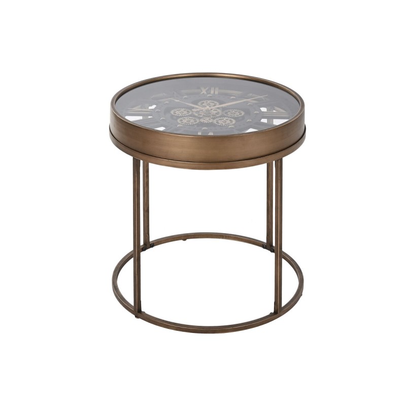 Small Side Table Home ESPRIT Black Golden Metal Crystal 48 x 48 x 51 cm