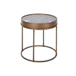 Small Side Table Home ESPRIT Black Golden Metal Crystal 48 x 48 x 51 cm