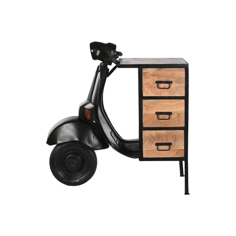 Schubladenschrank Home ESPRIT Braun Schwarz Eisen Mango-Holz Motorrad Loft Abgenutzt 100 x 68 x 105 cm