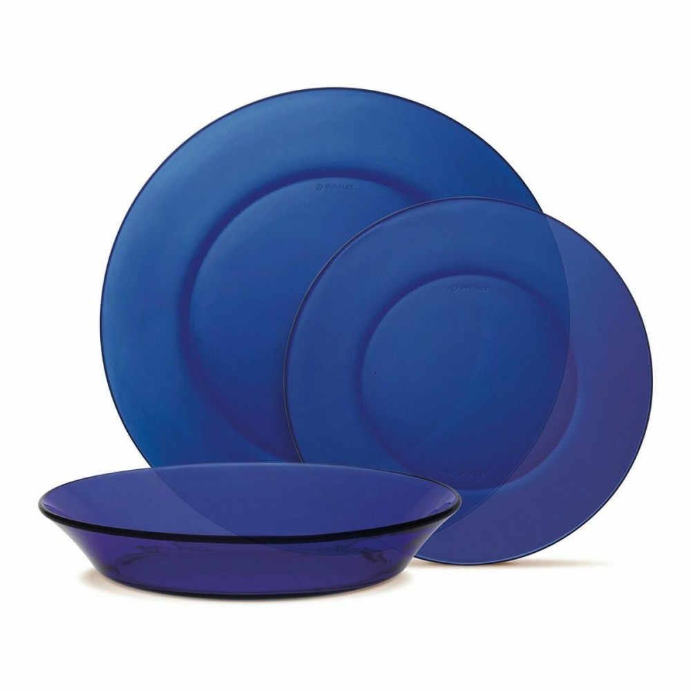 Service de Vaisselle Duralex Lys verre Bleu foncé 12 Pièces (2 Unités)