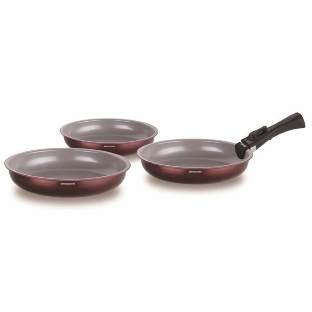 Pfanne Arthur Martin Prune Aluminium Ø 24 cm Ø 20 cm Ø 28 cm (3 Stück)