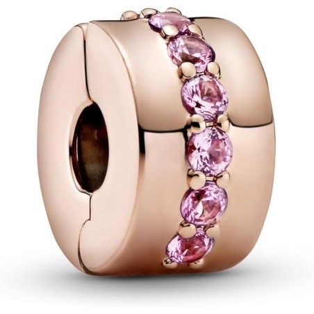 Woman's charm link Pandora PINK SPARKLING ROW