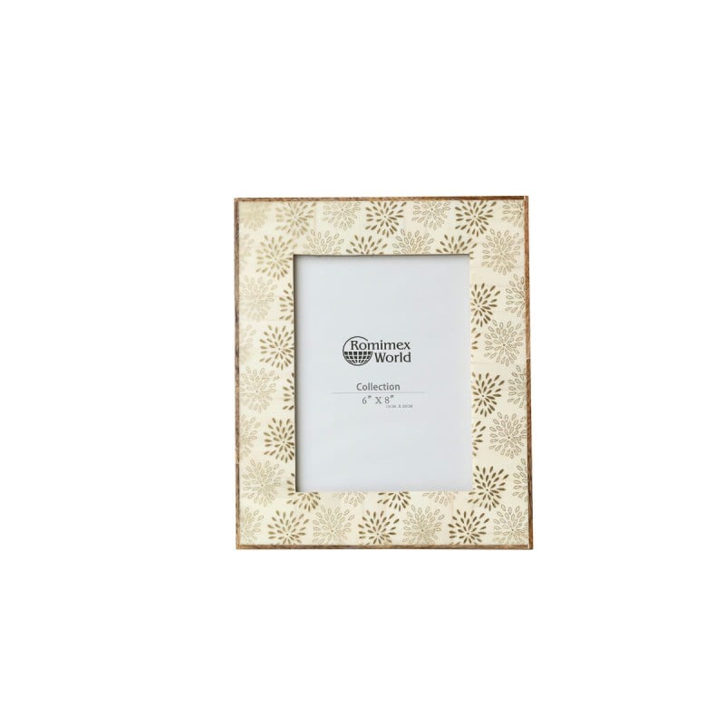 Fotorahmen Romimex Gold Holz Knochen 23 x 28 x 2 cm